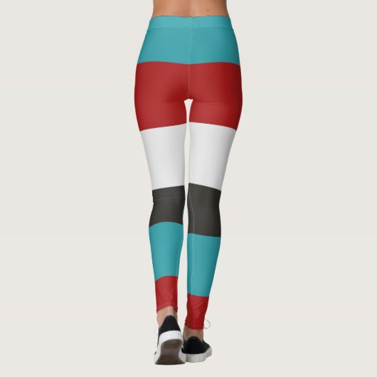 Horizontaal strippatroon donkergrijs leggings (Achterkant)