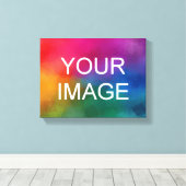 Horizontaal Upload uw foto afbeelding logo Canvas Afdruk (Insitu (Houten vloer))