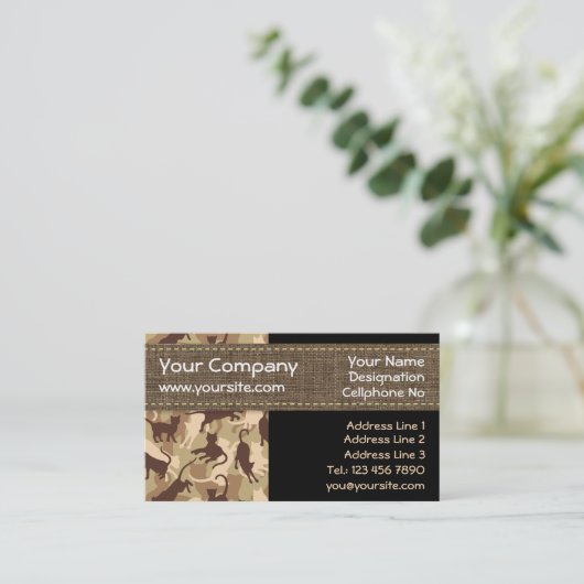 Horizontaal Visitekaartje van de woestijnCamouflag (Staand voorkant)