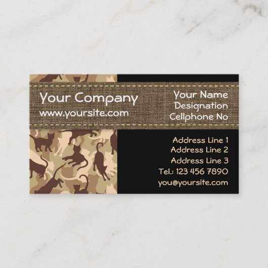 Horizontaal Visitekaartje van de woestijnCamouflag (Voorkant)