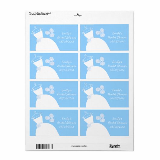 Horizontaal Vrijgezellenfeest voor bruiloft Gown B Etiket (Full Sheet)