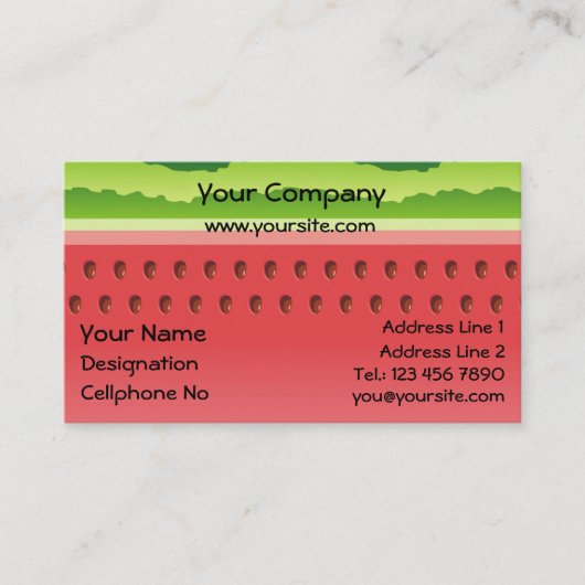 Horizontaal watermeloen visitekaartje (Voorkant)