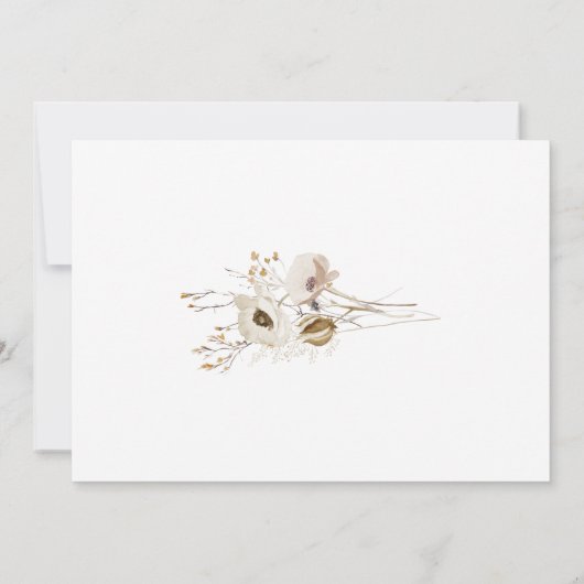 Horizontaal Wilde bloem sparen de Datum Save The Date (Achterkant)