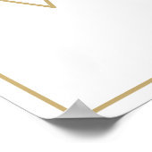 Horizontaal Wit Gouden Elegant Huwelijks Welkom Bo Poster (Hoek)