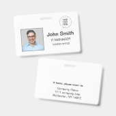 Horizontaal wit ID-badge Badge (Voor- en achterkant)