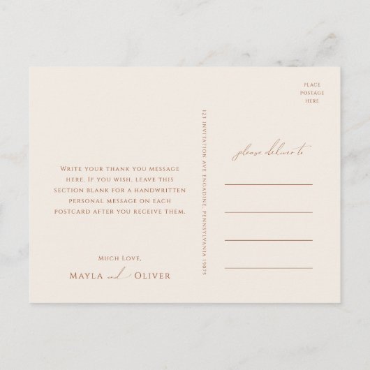 Horizontaal woestijn beige foto bedankt briefkaart (Achterkant)