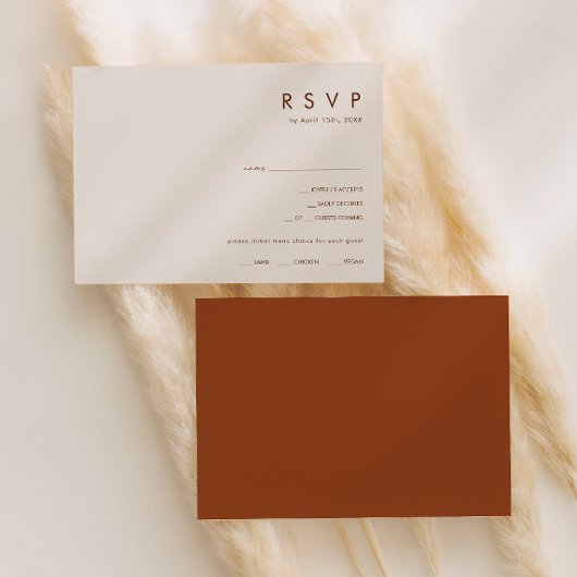 Horizontaal woestijn menu Keuze RSVP