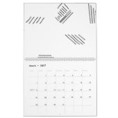 Horizontaal, zilveren krijt kalender (Mar 2027)