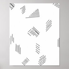 Horizontaal, zilveren krijt poster