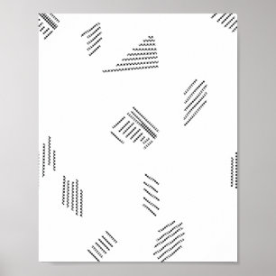Horizontaal, zilveren krijt poster