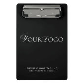 Horizontaal Zwart Bedrijf Custom Thin Logo Mini Klembord (Voorkant)