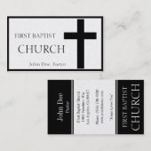 Horizontaal zwart kerkpapier visitekaartje (Voorkant / Achterkant)