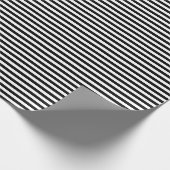 Horizontaal zwart-wit streeppatroon cadeaupapier (Hoek)