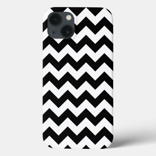 Horizontaal zwart-wit zigzag Case-Mate iPhone case (Achterkant)