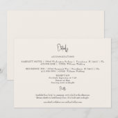 Horizontal Cream Wedding Details Kaart (Voorkant / Achterkant)