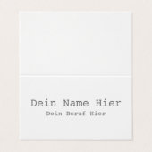 Horizontal Klappvisitenkarten Vorlage - Visitekaartje (Buitenkant ongevouwen)