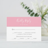  Horizontal Pink Simple Menu Choice RSVP Card (Staand voorkant)