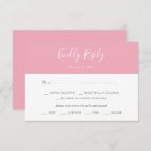  Horizontal Pink Simple Menu Choice RSVP Card (Voorkant / Achterkant)