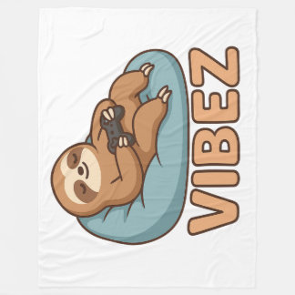 Horizontal Sloth VIBEZ Fleece Blanket – Chill Nap  Deken