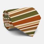 horizontal stripes in retro autumn mood stropdas (Opgerold)