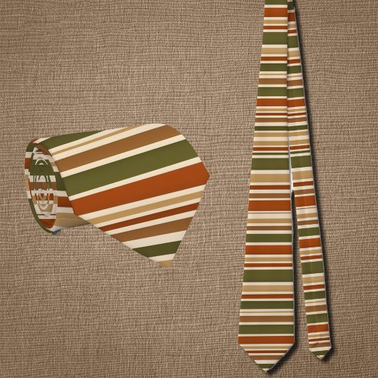 horizontal stripes in retro autumn mood stropdas