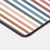 Horizontal Terracotta and Teal Stripes Bureaumat (Hoek)