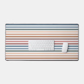 Horizontal Terracotta and Teal Stripes Bureaumat (Keyboard & Muis)