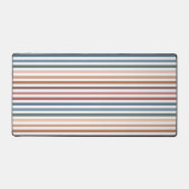 Horizontal Terracotta and Teal Stripes Bureaumat (Voorkant)
