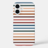 Horizontal Terracotta and Teal Stripes Case-Mate iPhone Case (Achterkant)