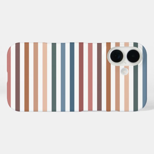 Horizontal Terracotta and Teal Stripes Case-Mate iPhone Case (Achterkant (horizontaal))