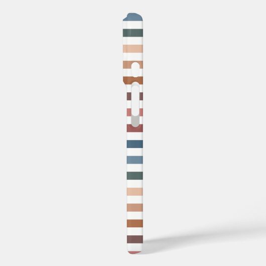 Horizontal Terracotta and Teal Stripes Case-Mate iPhone Case (Achterkant / Links)