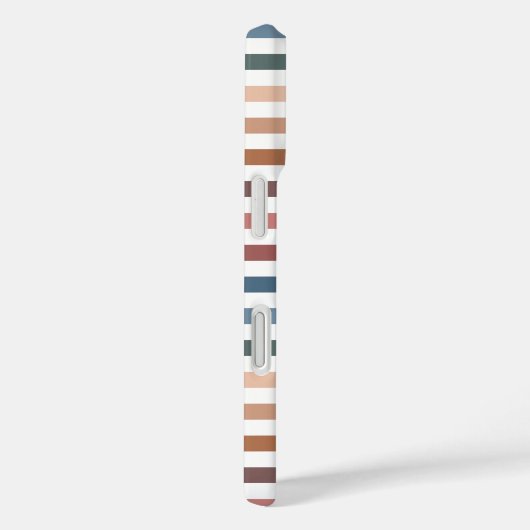 Horizontal Terracotta and Teal Stripes Case-Mate iPhone Case (Achterkant / Rechts)