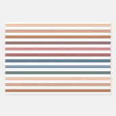 Horizontal Terracotta and Teal Stripes Inpakpapier Vel (Voorkant)