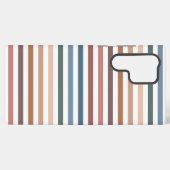 Horizontal Terracotta and Teal Stripes Samsung Galaxy Hoesje (Achterkant horizontaal)