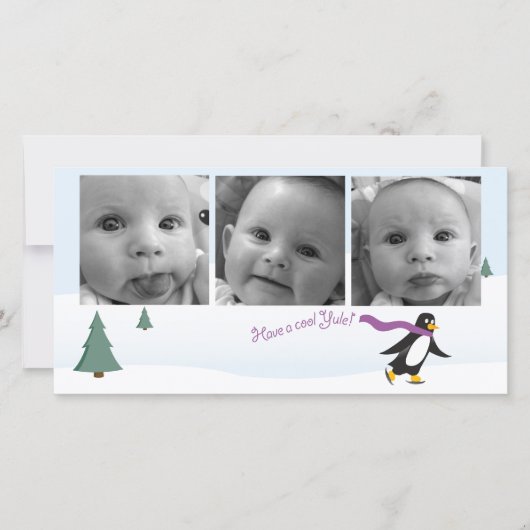 Horizontale 3 fotokaart feestdagenkaart (Voorkant)