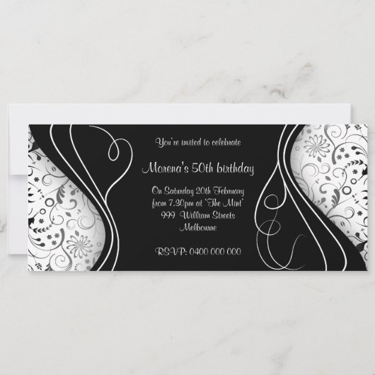 horizontale 50e verjaardag kaart (Achterkant)