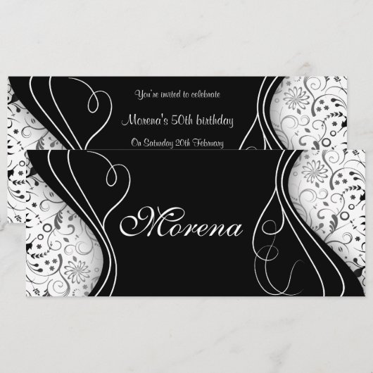 horizontale 50ste verjaardag kaart (Voorkant / Achterkant)