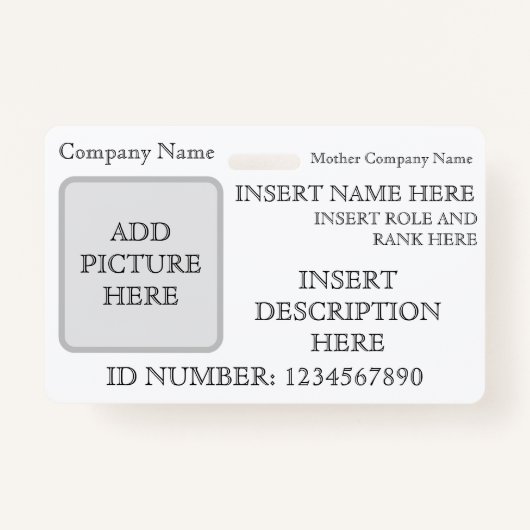 Horizontale aangepaste ID-kaart Badge (Voorkant)