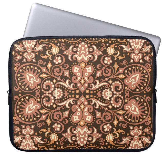 Horizontale abstracte achtergrond in digitale kuns laptop sleeve (Voorkant)