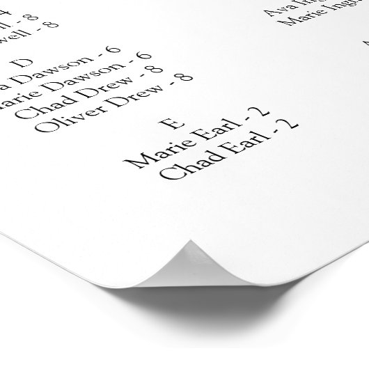 Horizontale alfabetische  script poster (Hoek)