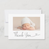 Horizontale Baby Foto Bedankt Hart Baby Shower (Voorkant)