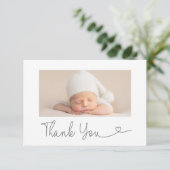 Horizontale Baby Foto Bedankt Hart Baby Shower (Staand voorkant)