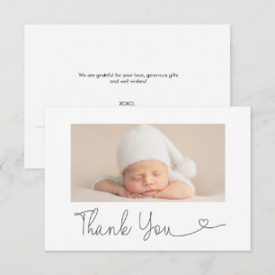 Horizontale Baby Foto Bedankt Hart Baby Shower