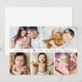 Horizontale Baby Meisje Fotocollage Douche Bedankkaart (Voorkant / Achterkant)