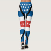 Horizontale banden Patriotische 4 juli Leggings (Achterkant)
