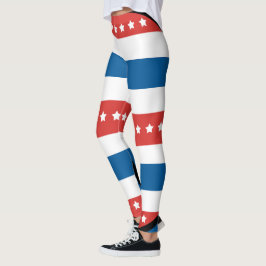 Horizontale banden Patriotische 4 juli Leggings