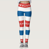 Horizontale banden Patriotische 4 juli Leggings (Voorkant)
