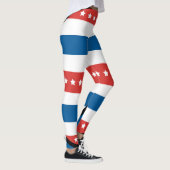 Horizontale banden Patriotische 4 juli Leggings (Rechts)