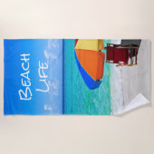 Horizontale Bedrijf Logo Tropical Beach Client Gif Strandlaken (Voorkant)