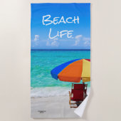 Horizontale Bedrijf Logo Tropical Beach Client Gif Strandlaken (Voorkant)